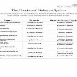 Checks and balances worksheet answers