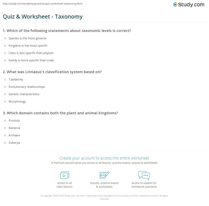 Taxonomy practice worksheet answer key