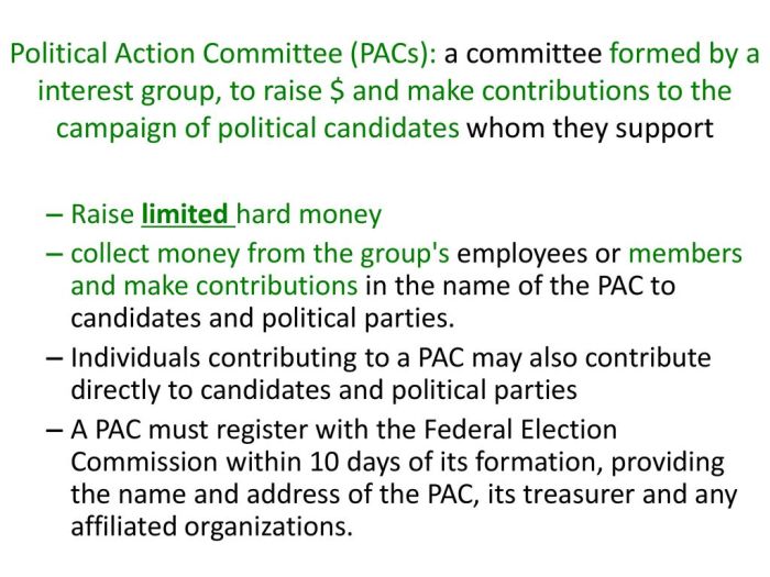 Which statement about political action committees pacs is true